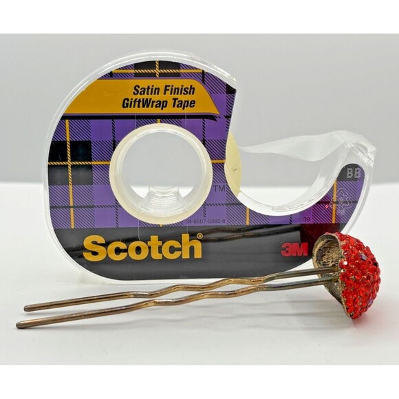 Vintage SOHO Signed‎ Hair Stick Red Crystal Mushroom Jewelry Gold Tone Metal HTF - Picture 15 of 16